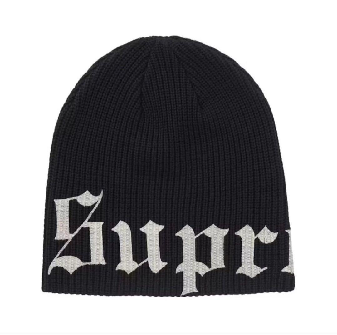 帽子 supreme Old English Printed Beanie Black