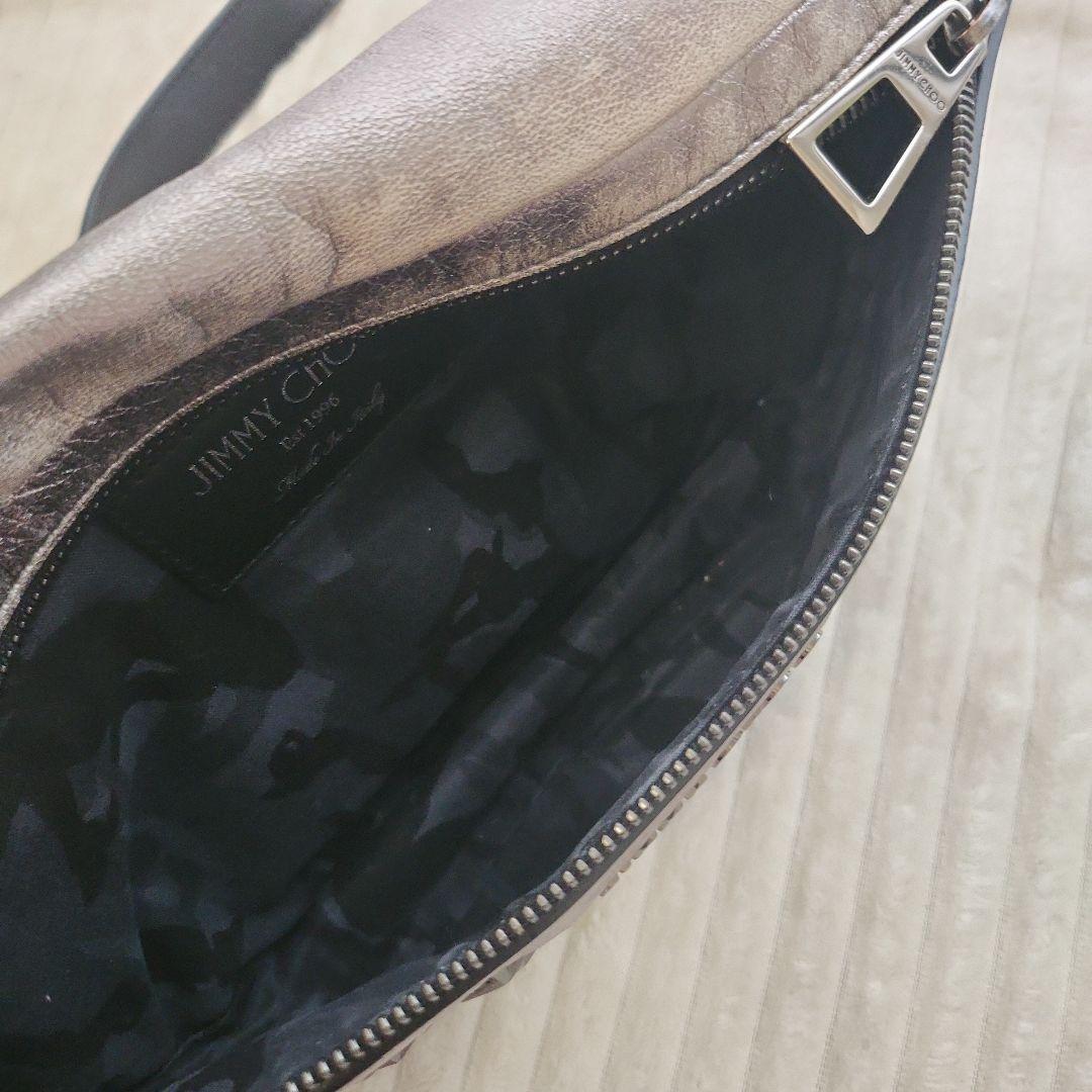 JIMMY CHOO シルバースタッズボディバッグ