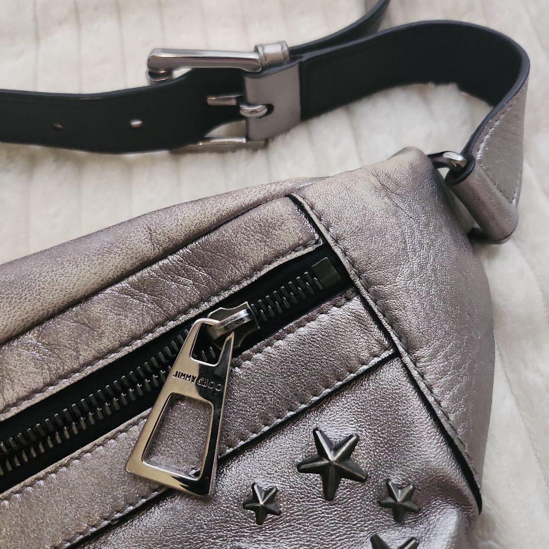 JIMMY CHOO シルバースタッズボディバッグ