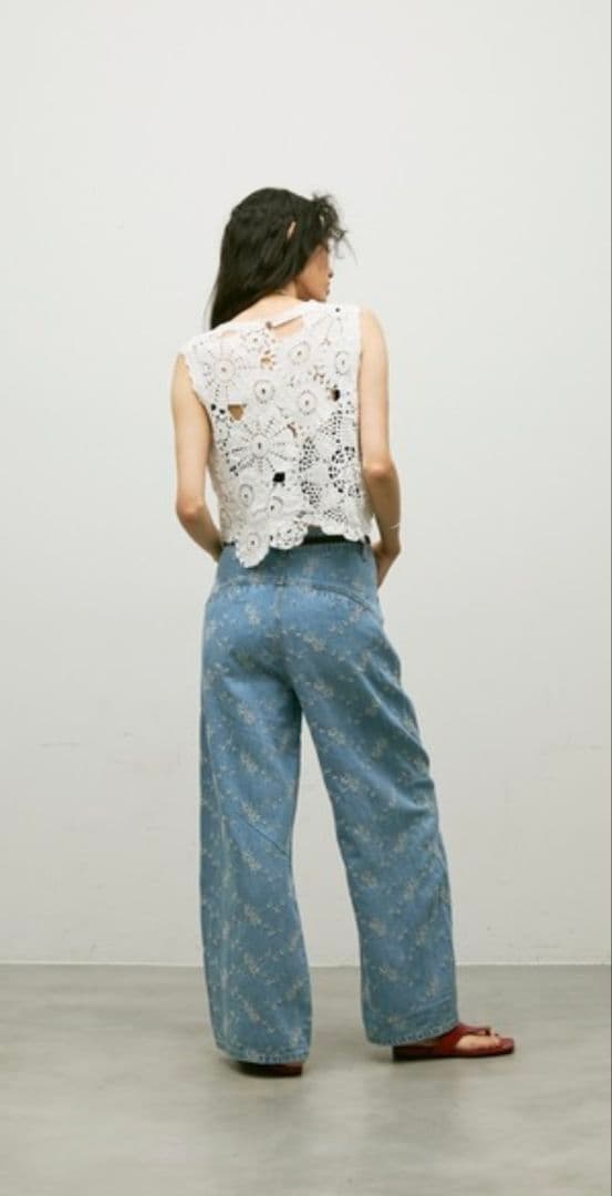 Lutim by u フラワーディティールデニムパンツ　新品