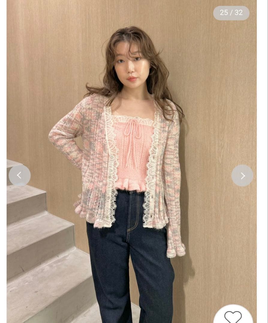 LILY BROWN レーストリムニットアンサンブル