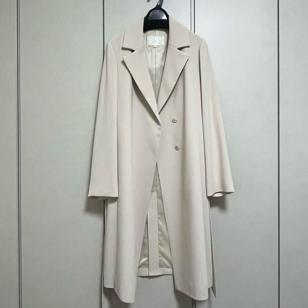 ☆未使用タグ付☆ナチュラルビューティー　エアリーダブルクロスコート　ベージュ