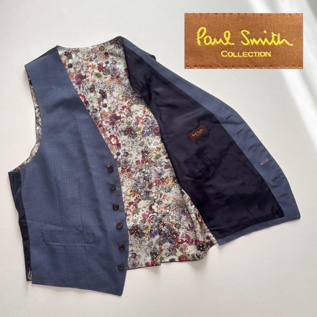Paul Smith COLLECTION ベスト 花柄 シルク混 XL 日本製