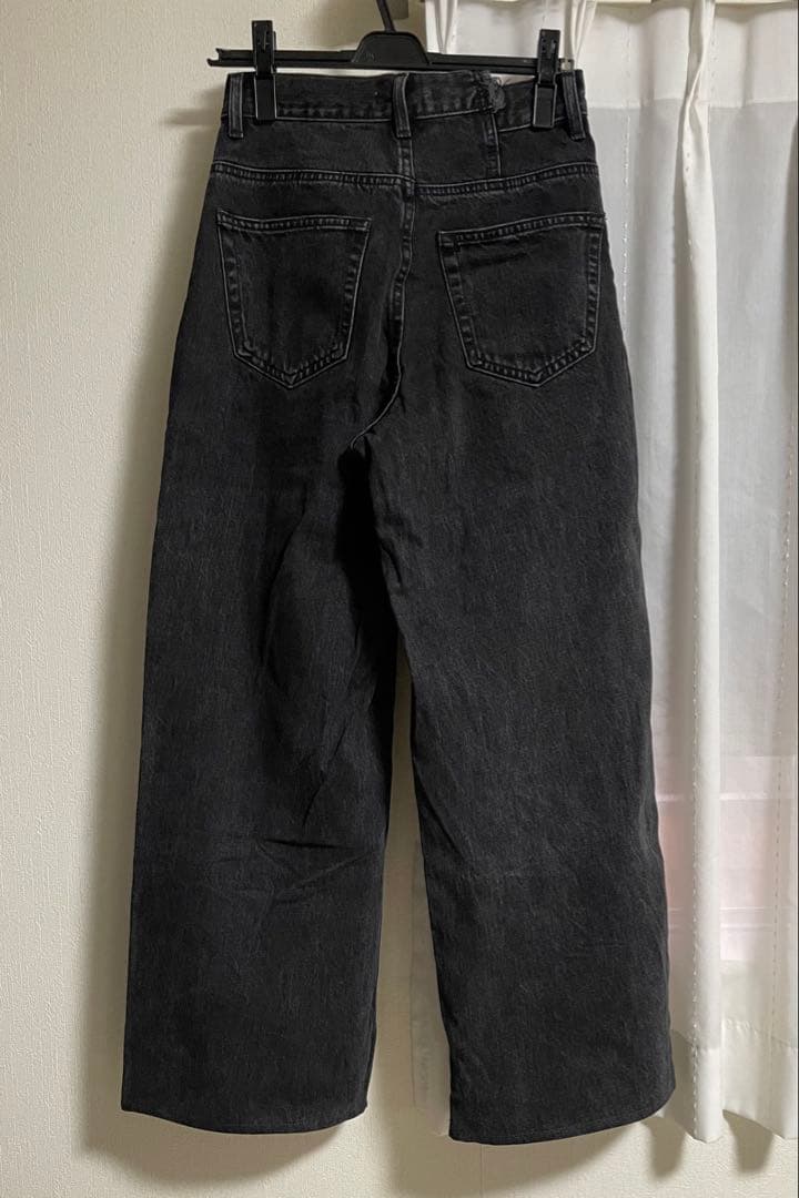 MOUSSY CROSS WAIST WIDE STRAIGHT ブラック1