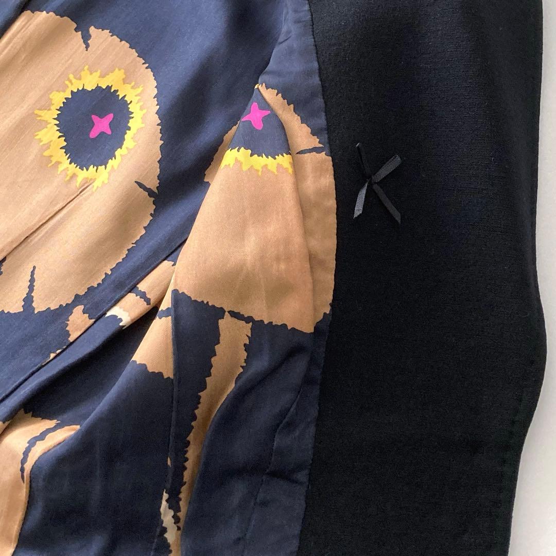 美★Paul Smith BLACK ジャケット 40　総裏地　花柄　ウール　黒