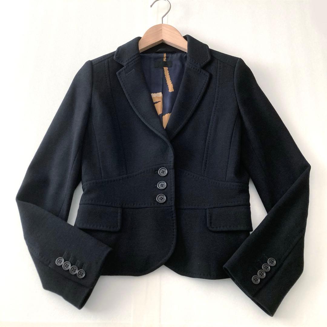 美★Paul Smith BLACK ジャケット 40　総裏地　花柄　ウール　黒