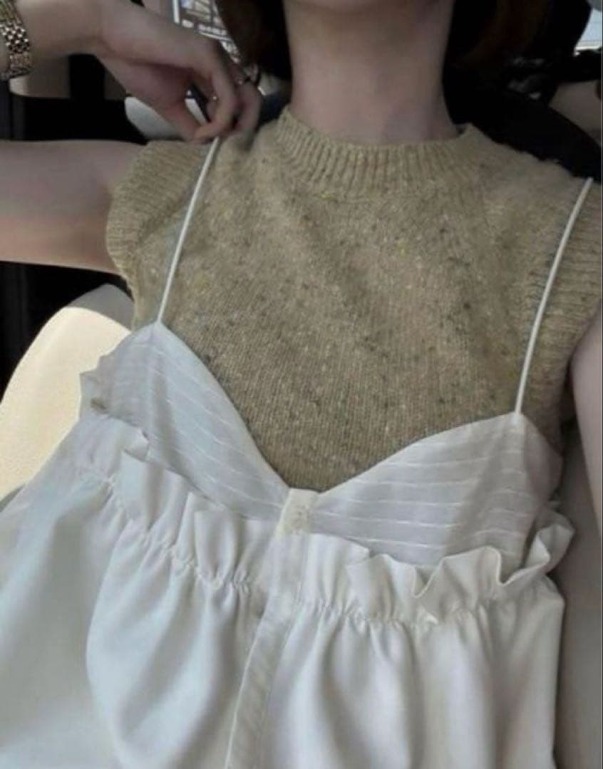 Eaphi BALLOON HEM CAMISOLE ホワイト アイボリー