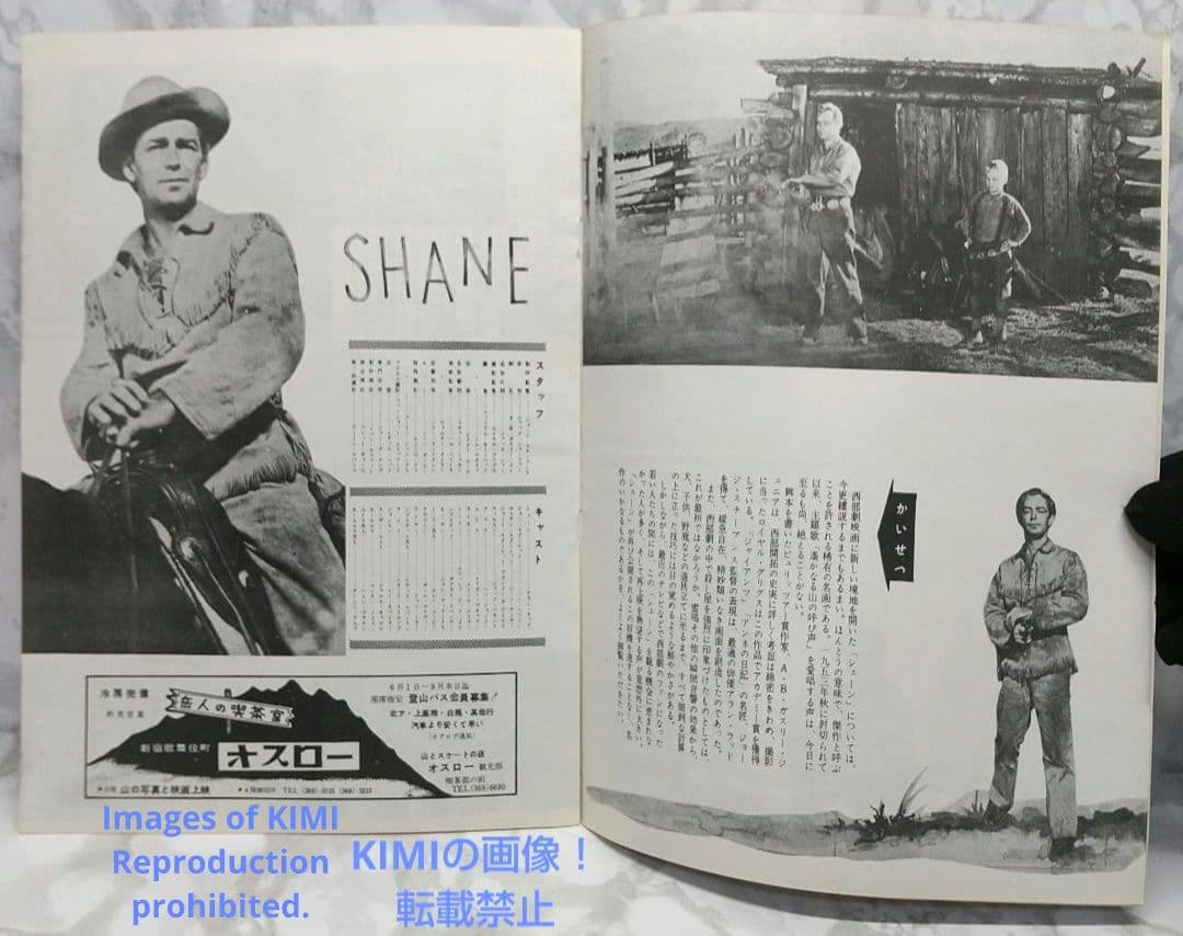 レア 映画パンフレット シェーン Shane 1953年 昭和28年 ジョージ