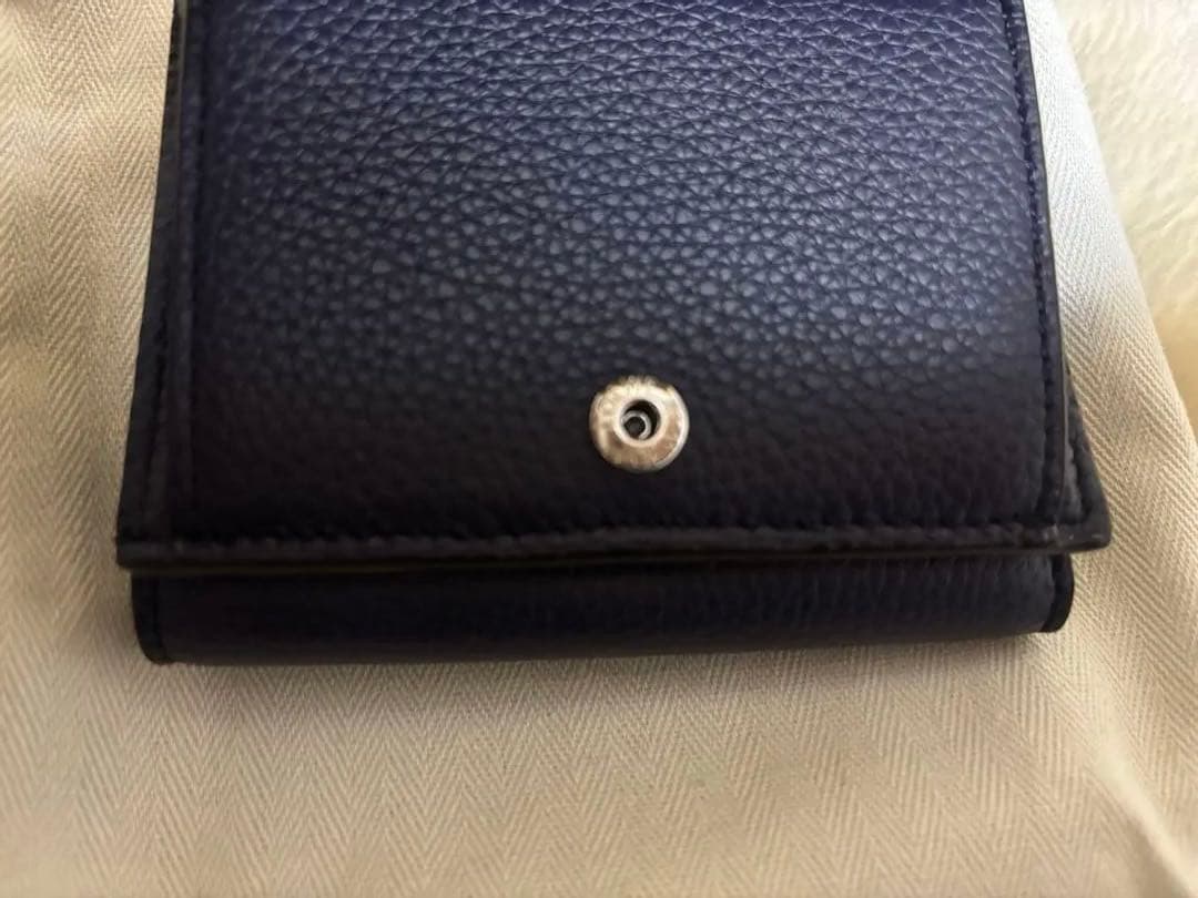 LOEWE ネイビー 三つ折り財布 保存袋付き