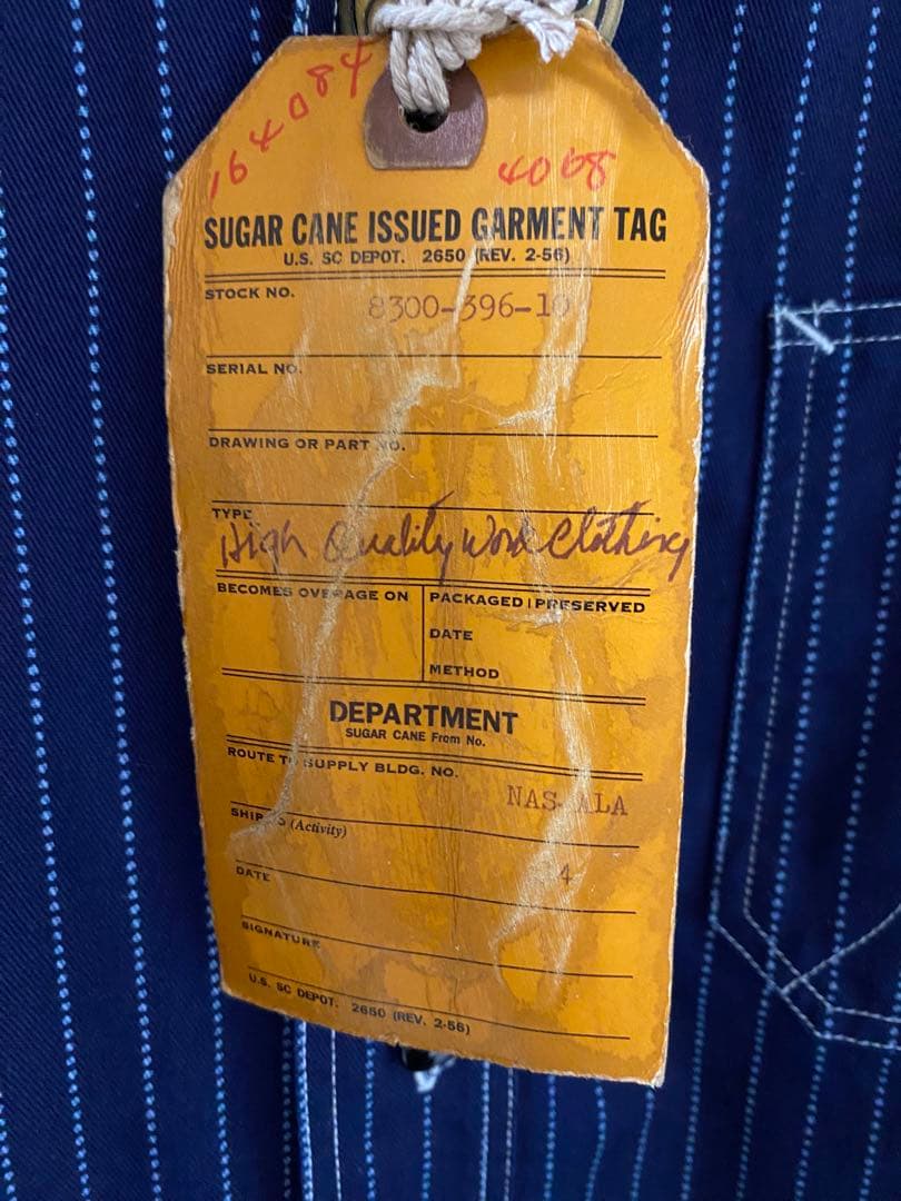 新品タグ付SUGAR CANE8.5ozウォバッシュ ストライプ ワーク シャツ