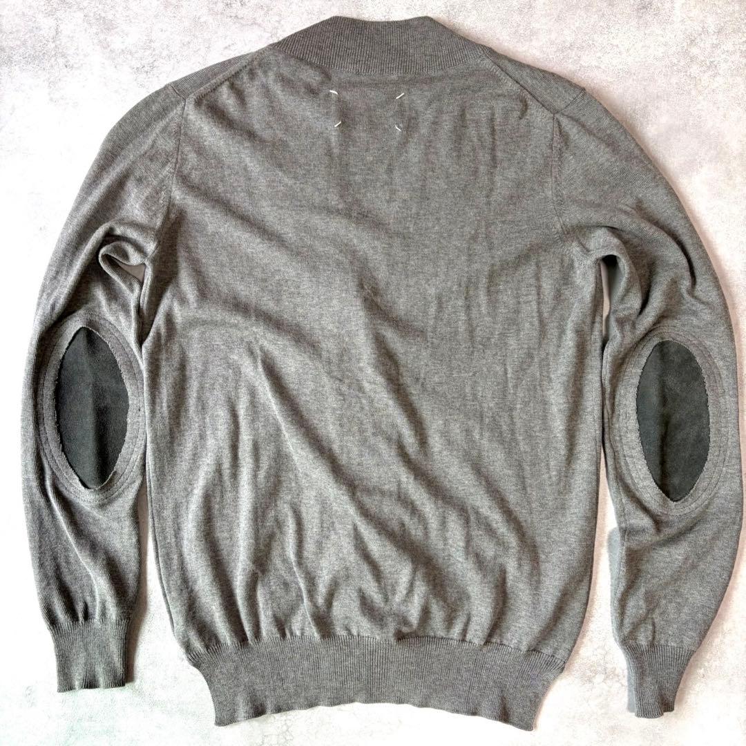 Maison Margiela エルボーパッチ 4ステッチ カーディガン グレー