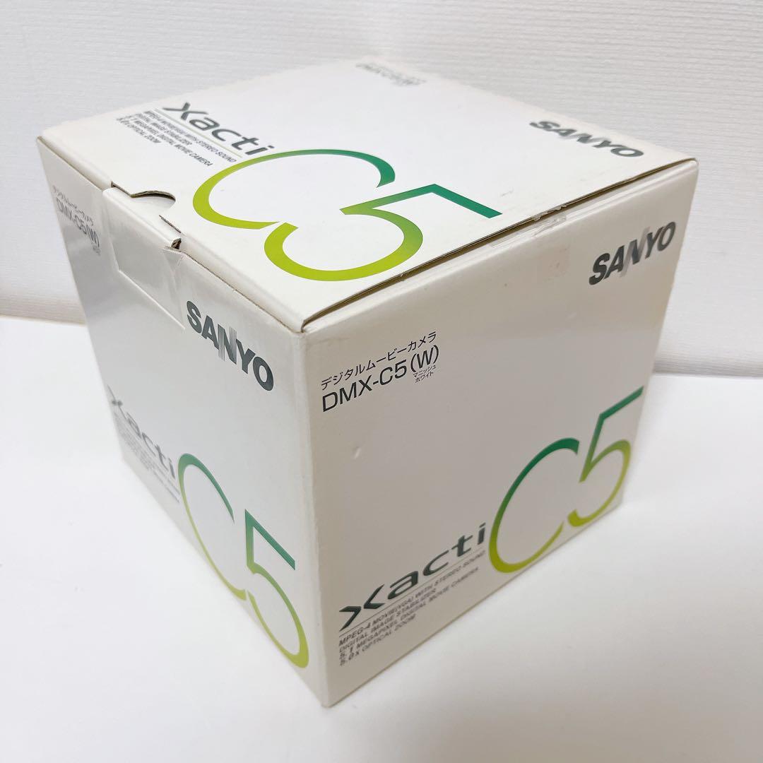 【美品・希少】SANYO Xacti DMX-C5 W ビデオカメラ 箱付き
