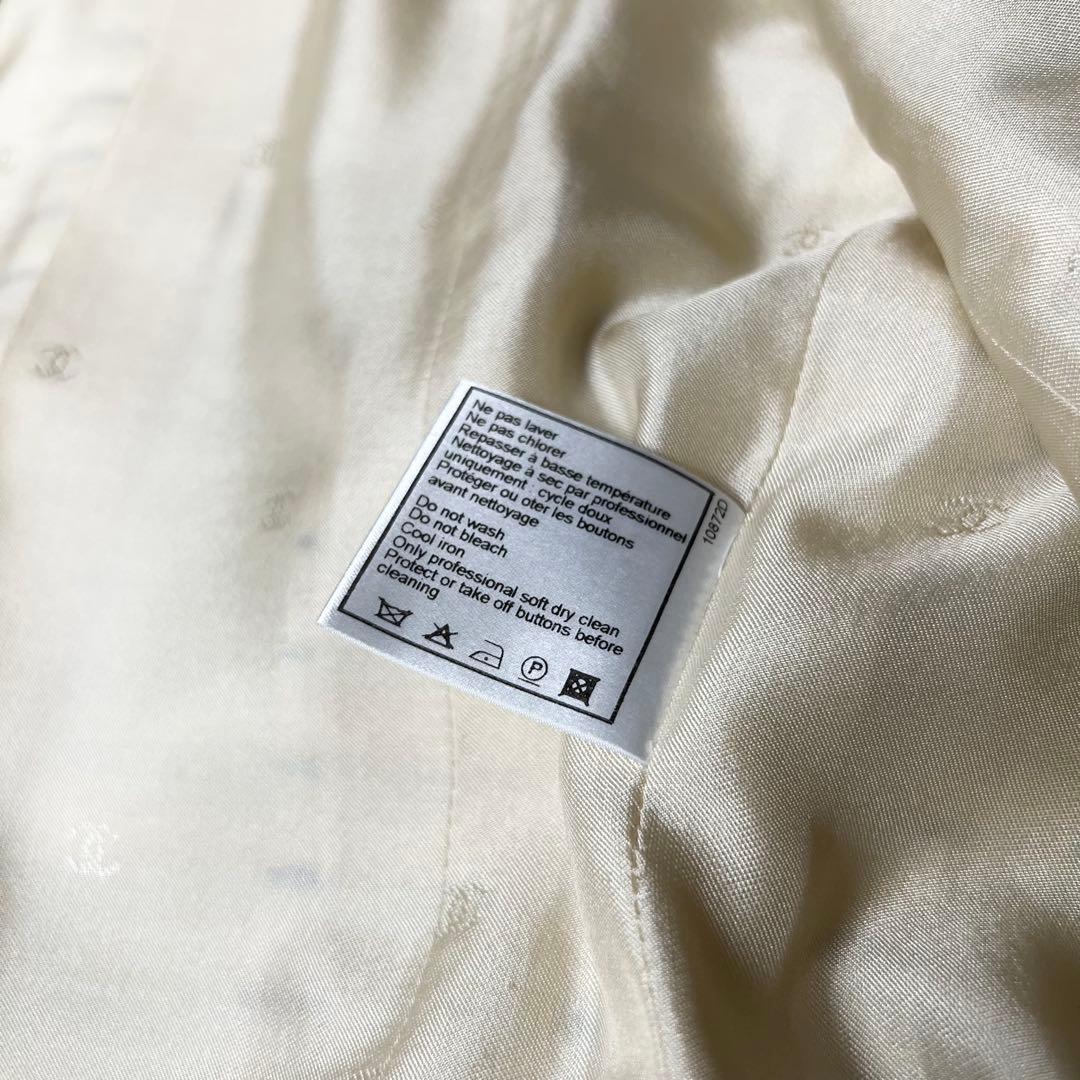 カメリア✨ CHANEL シャネル スパンコールボーダーツイードジャケット 40