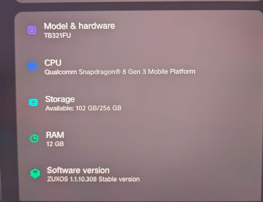 Androidタブレット本体 Lenovo Legion Tab Y700 256GB 12GB