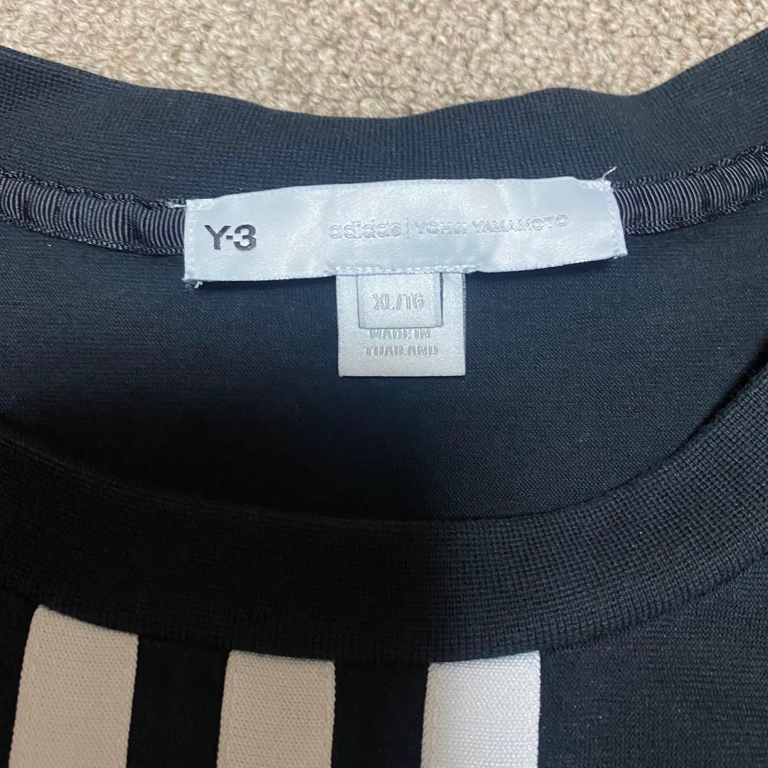 値下げ！Y-3 ラインTシャツ　XLサイズ 黒　ロゴ入り　20周年限定モデル