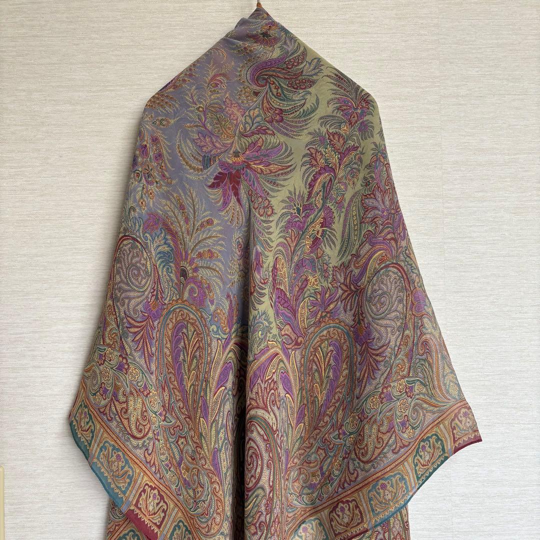 エトロ ETRO シルク100% 大判 ストール ペイズリー
