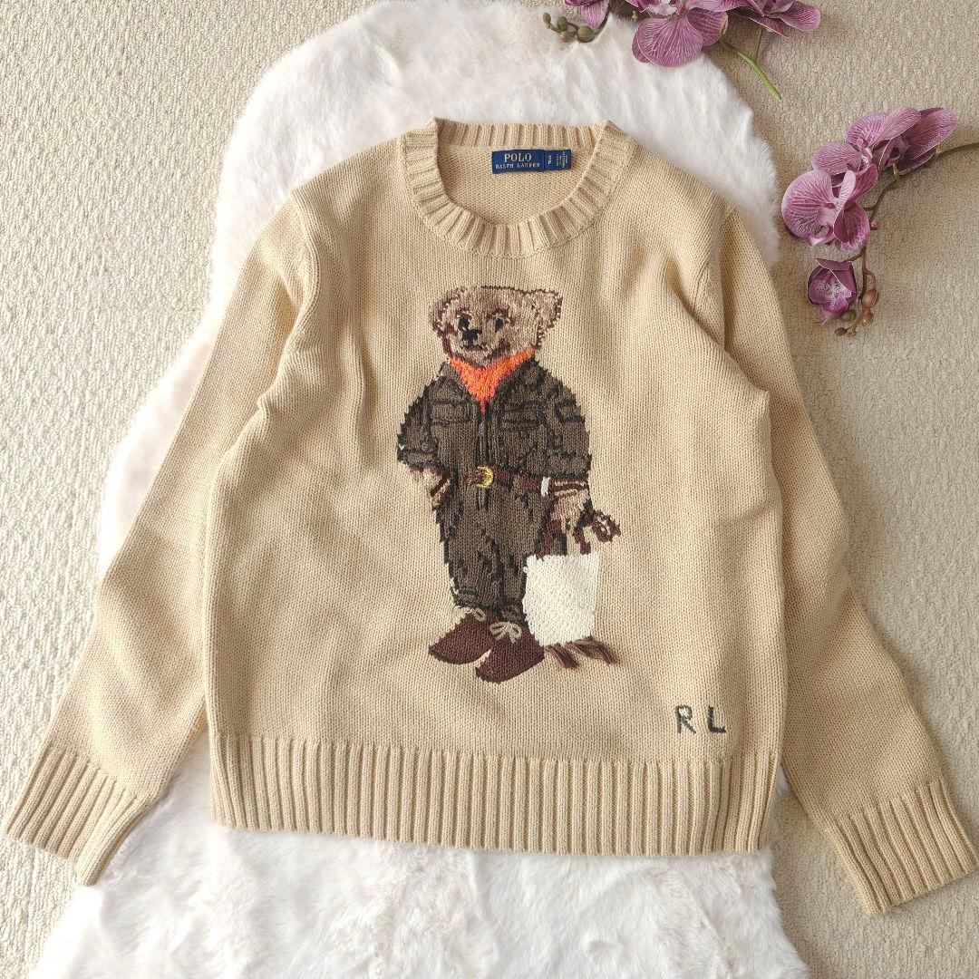 POLO RALPH LAUREN ポロベア ニット ベージュ Sサイズ