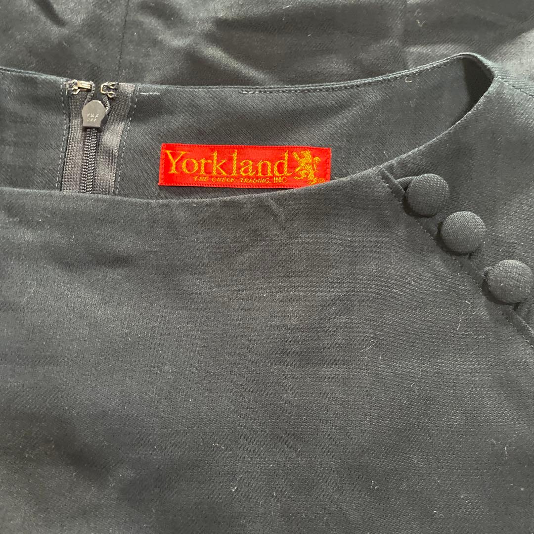 Yorkland ヨークランド チェック柄　ネイビー　ノースリーブワンピース