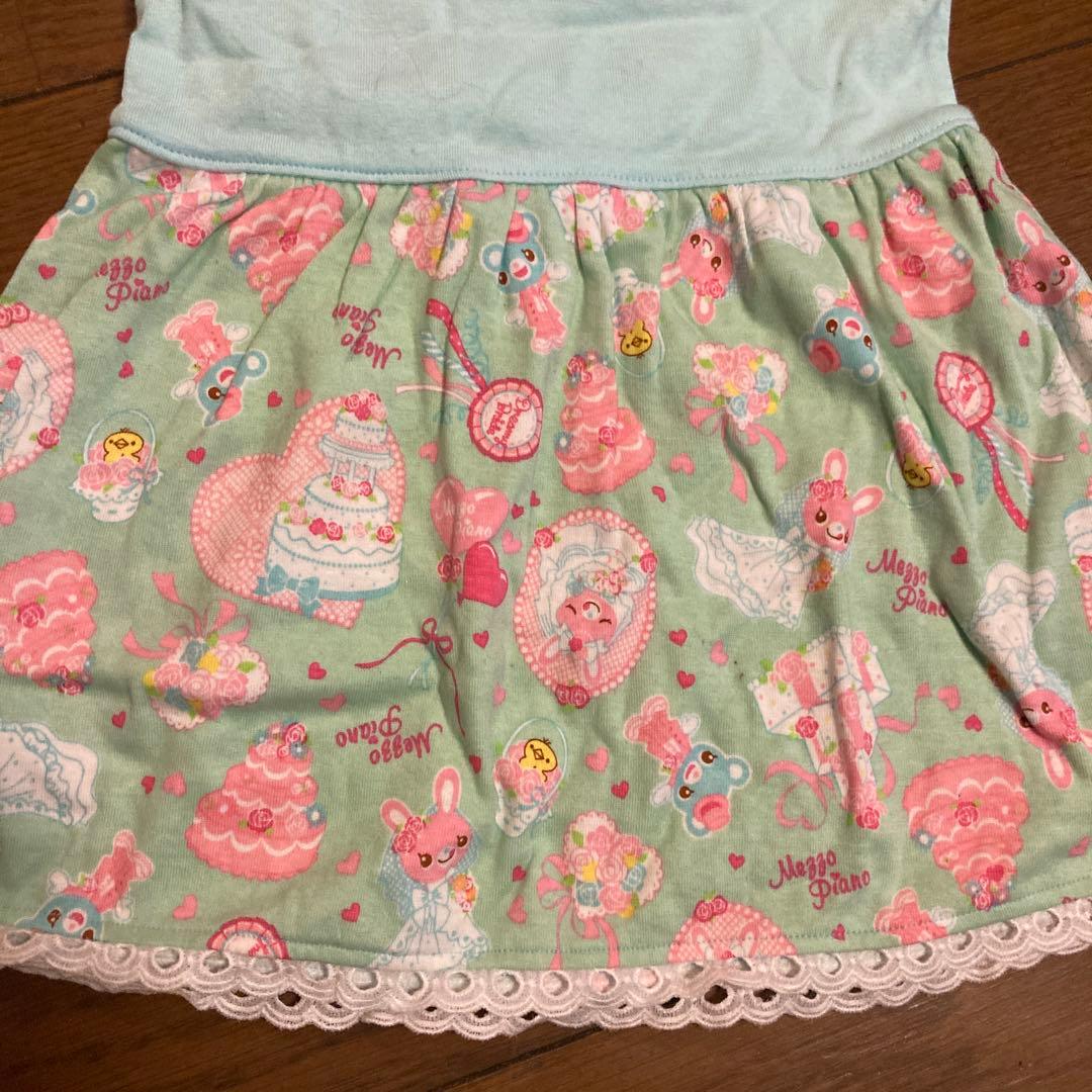 まゆお❤︎新品タグ付❤︎メゾピアノ❤︎９０❤︎みみぽぽウエディング❤︎半袖ワンピース