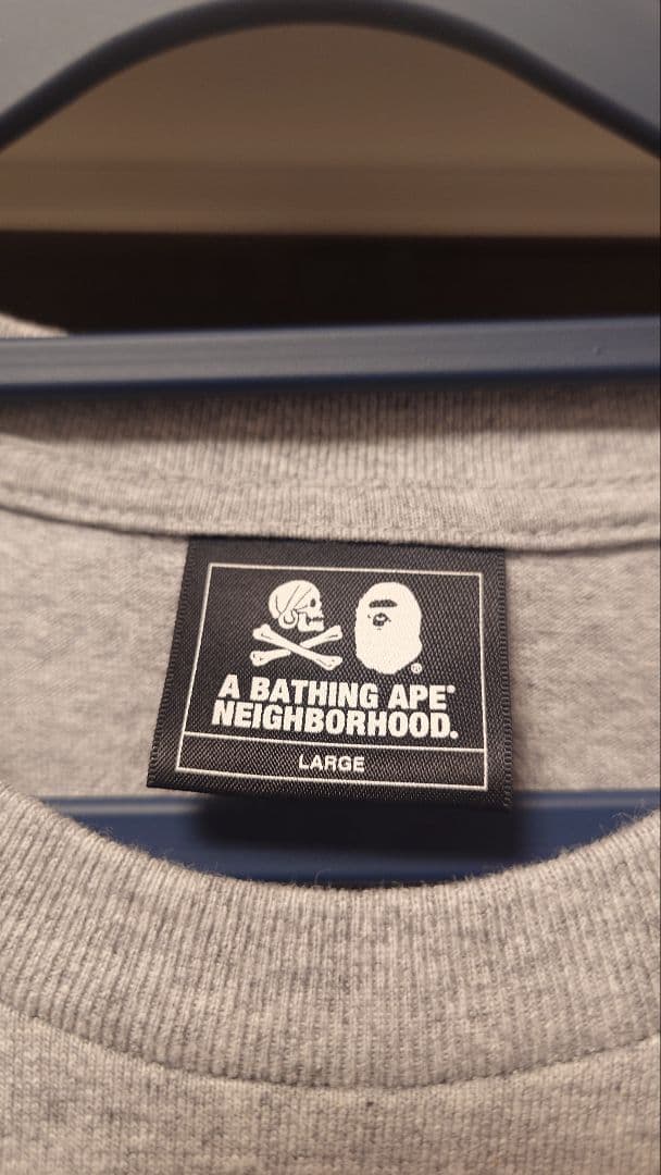 新品 NEIGHBORHOOD BAPE NBHD TEE GRAY L