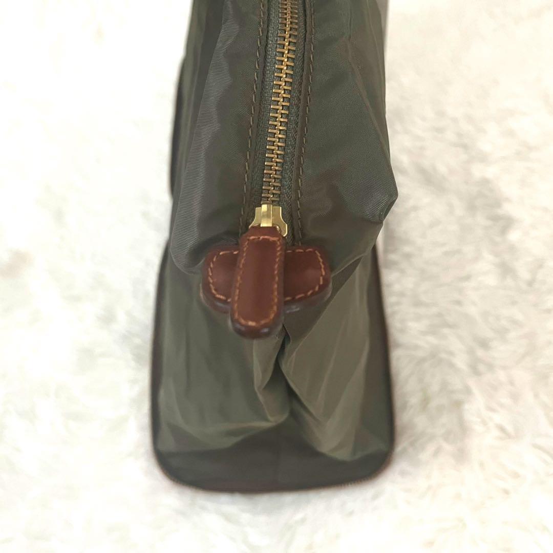 新品タグ付☆フェリージ☆パッカブル　トートバッグ　ナイロン×本革　オリーブ×茶