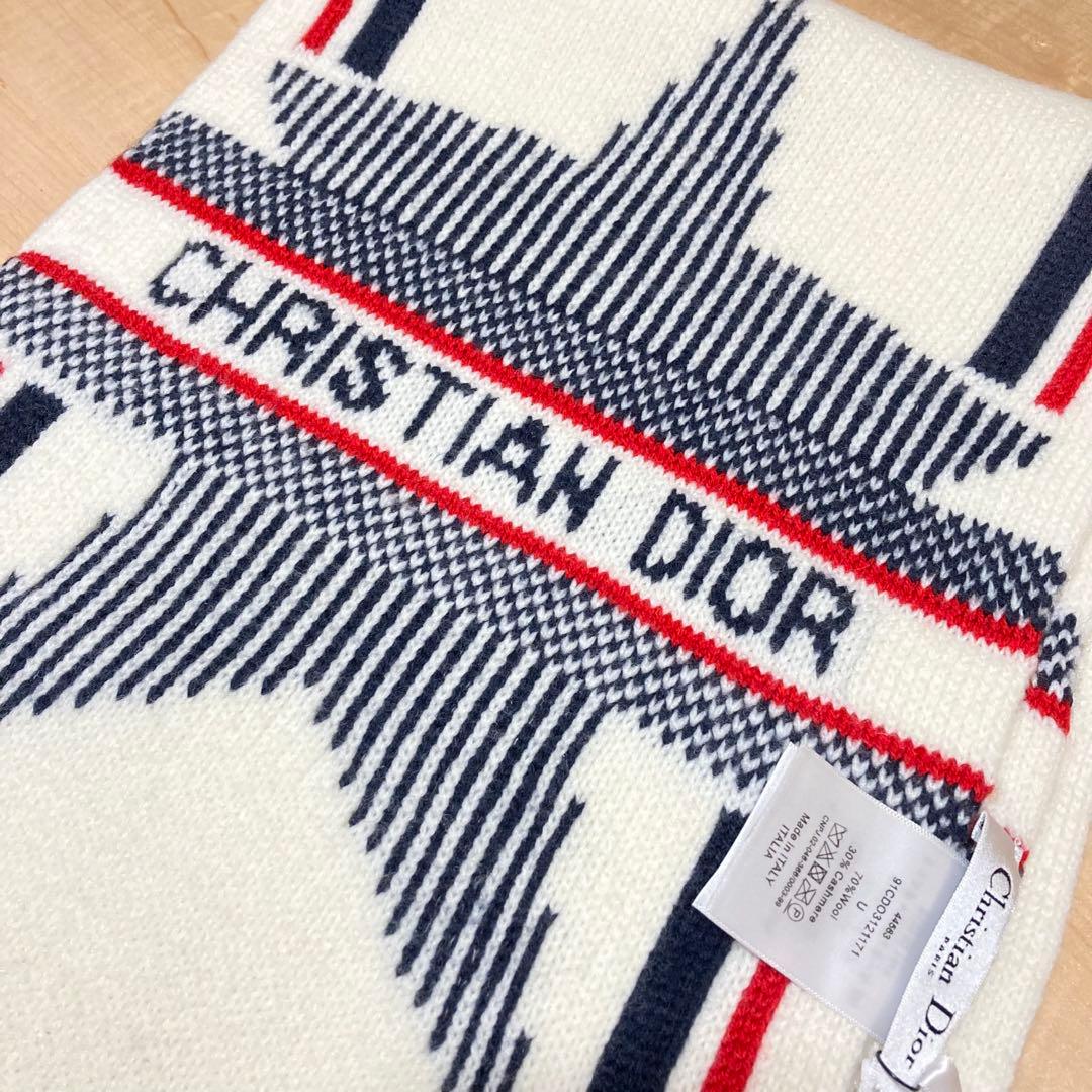 タグ付き未使用品！クリスチャンディオール ロゴ スター マフラー ウールカシミヤ