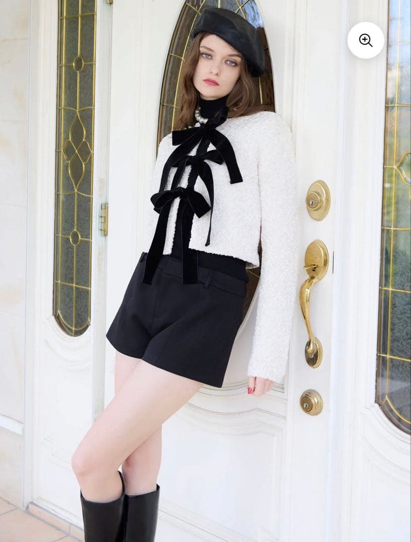 EIMY ISTOIRE フロントリボンニットトップス