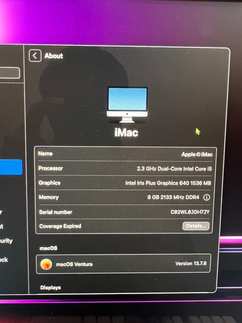 Macデスクトップ Apple iMac 2.3GHz Dual-Core i5 8GB