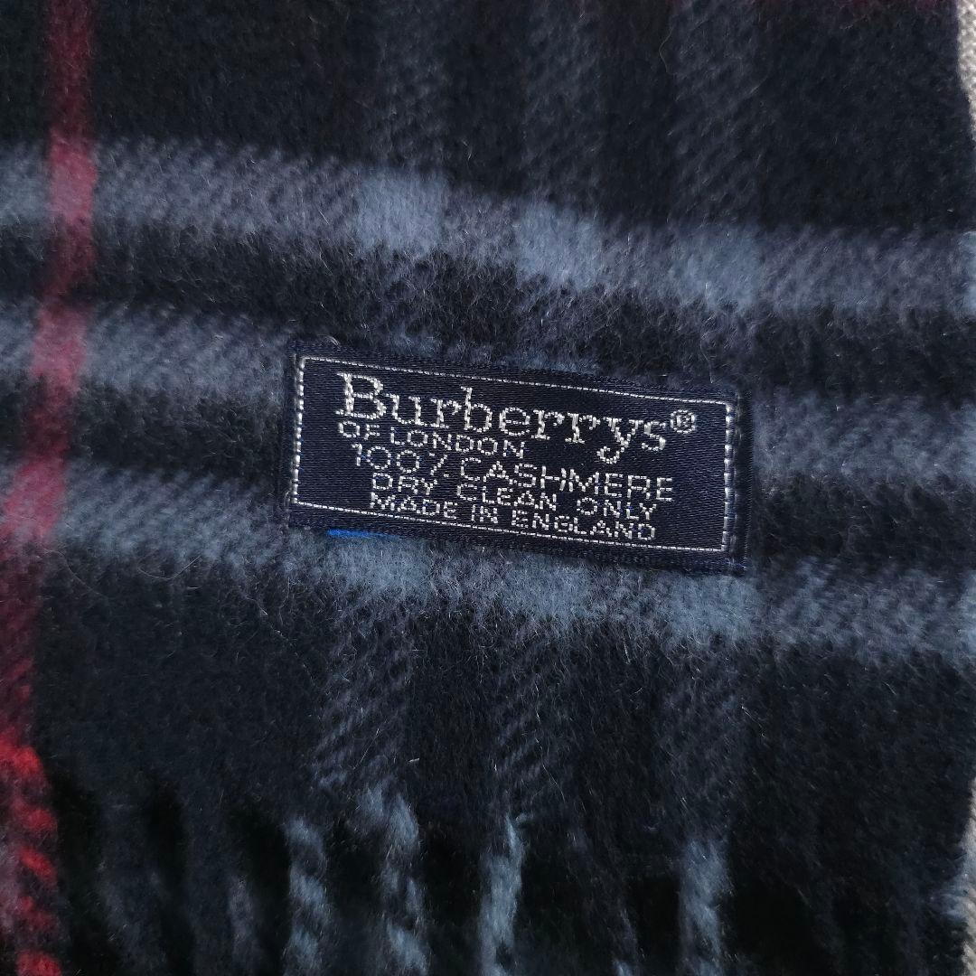 Burberry's　バーバリー　ノバチェック　カシミヤ　マフラー　ネイビー