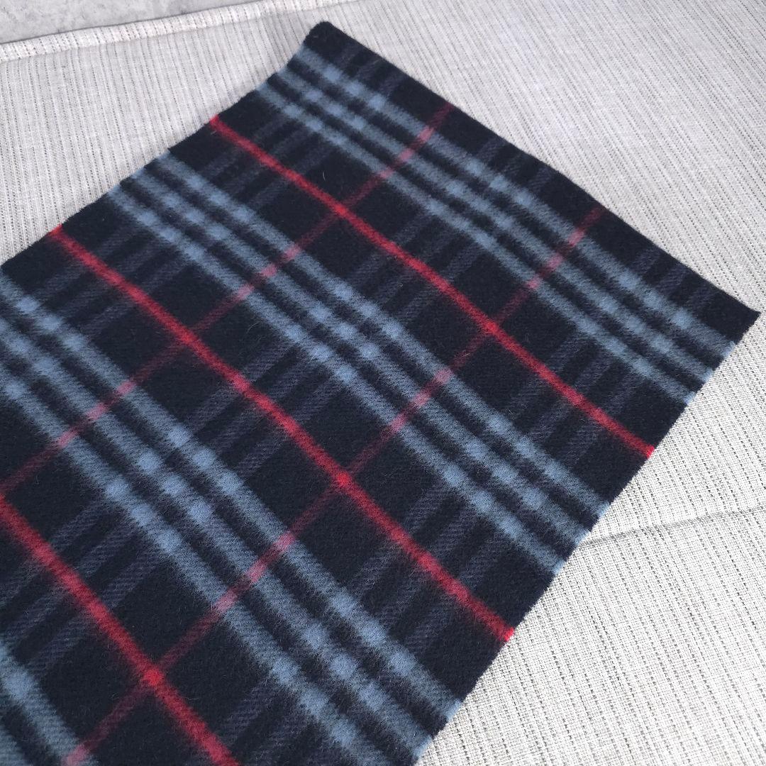 Burberry's　バーバリー　ノバチェック　カシミヤ　マフラー　ネイビー