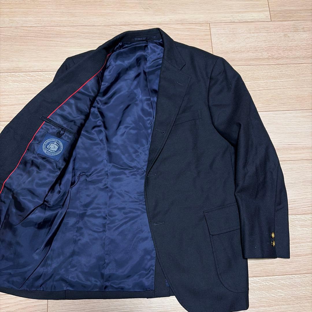 【美品】J.PRESS 紺ブレザー ペピンメリノウール 3B 金ボタン 羊毛