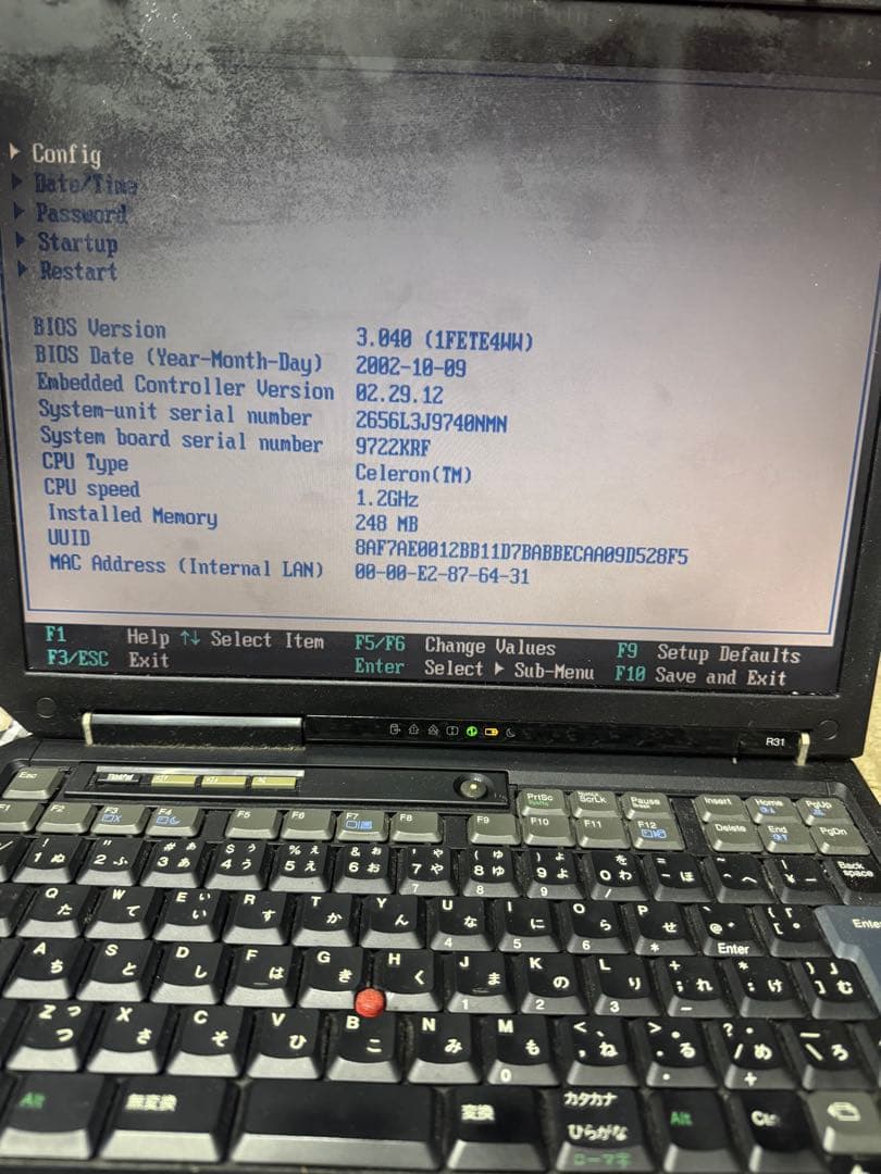 IBM ThinkPad R31（Type 2656-L3J）