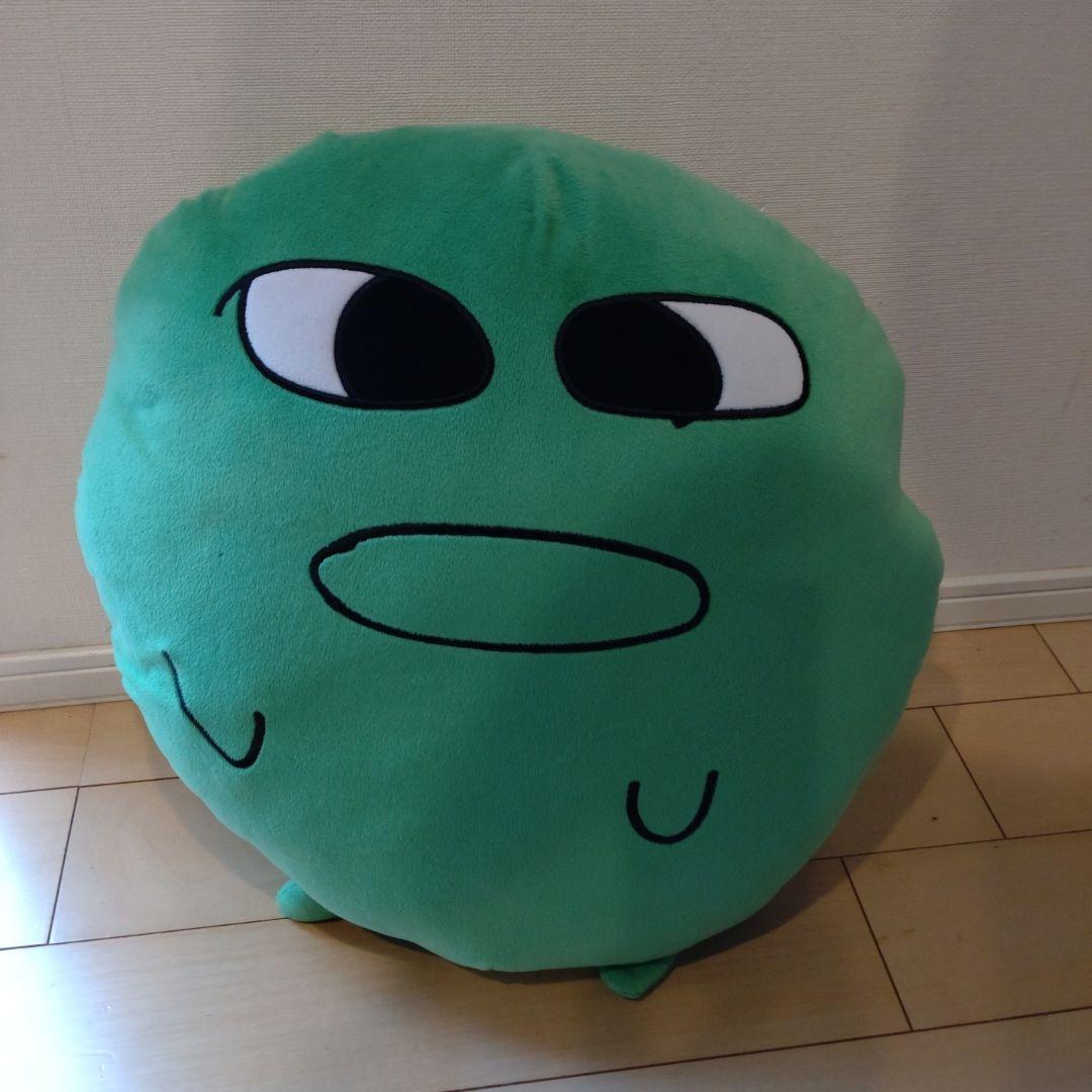 マエスケBIG顔付き緑色まん丸ぬいぐるみ