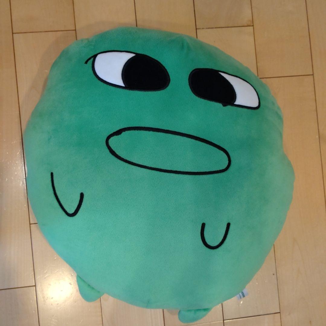 マエスケBIG顔付き緑色まん丸ぬいぐるみ