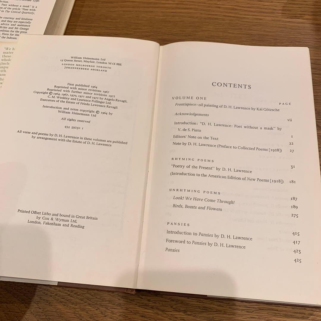 洋書 Complete Poems of D. H Lawrence Vols 1&2