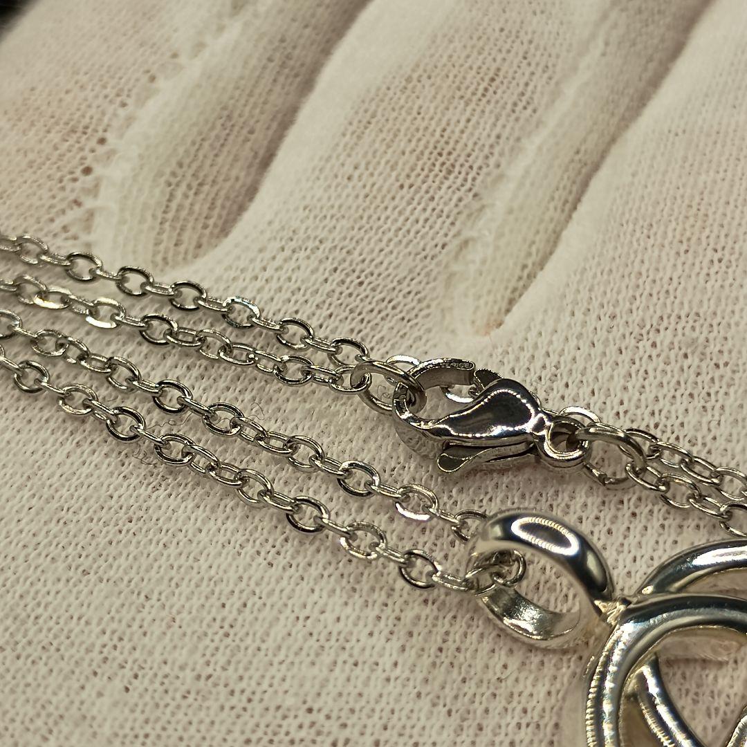 【美品】GUCCI ダブルGロゴ ネックレス 50cm SILVER925