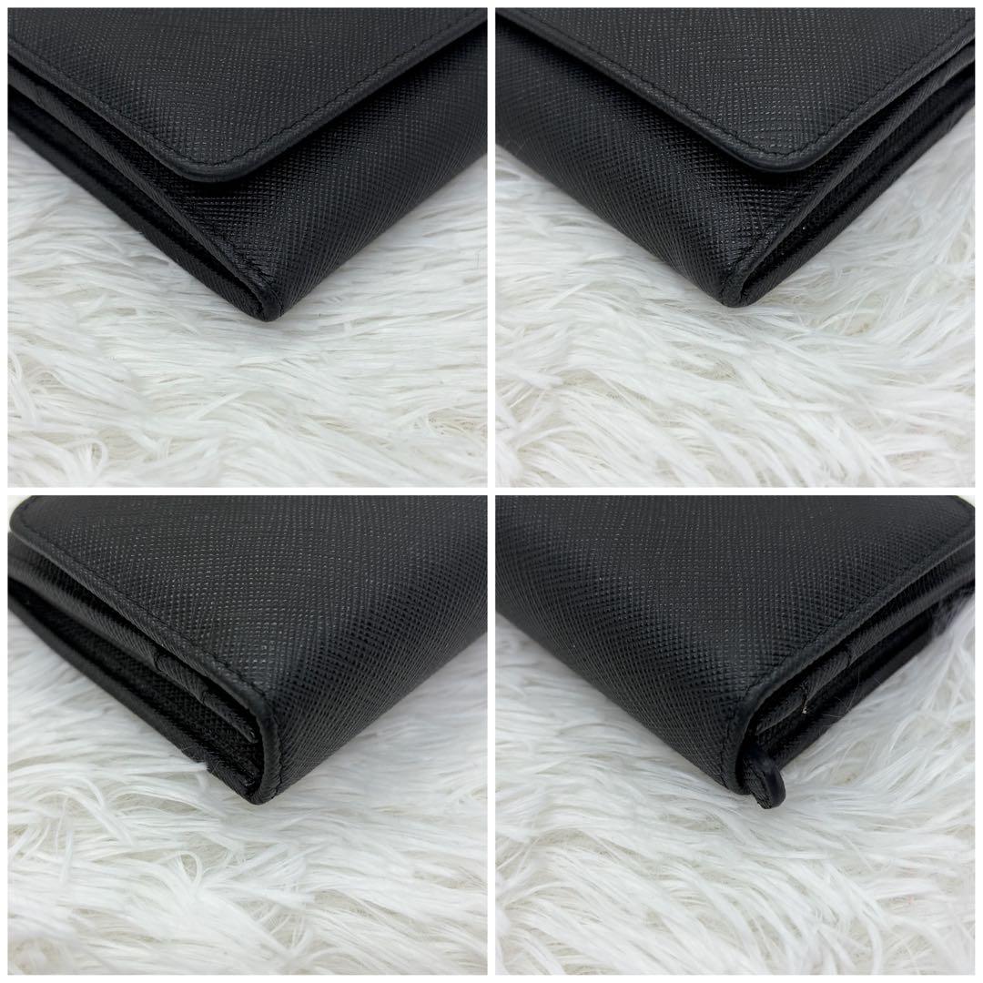 RFID搭載/未使用級✨️プラダ 長財布 折り財布 サフィアーノ レザー 黒