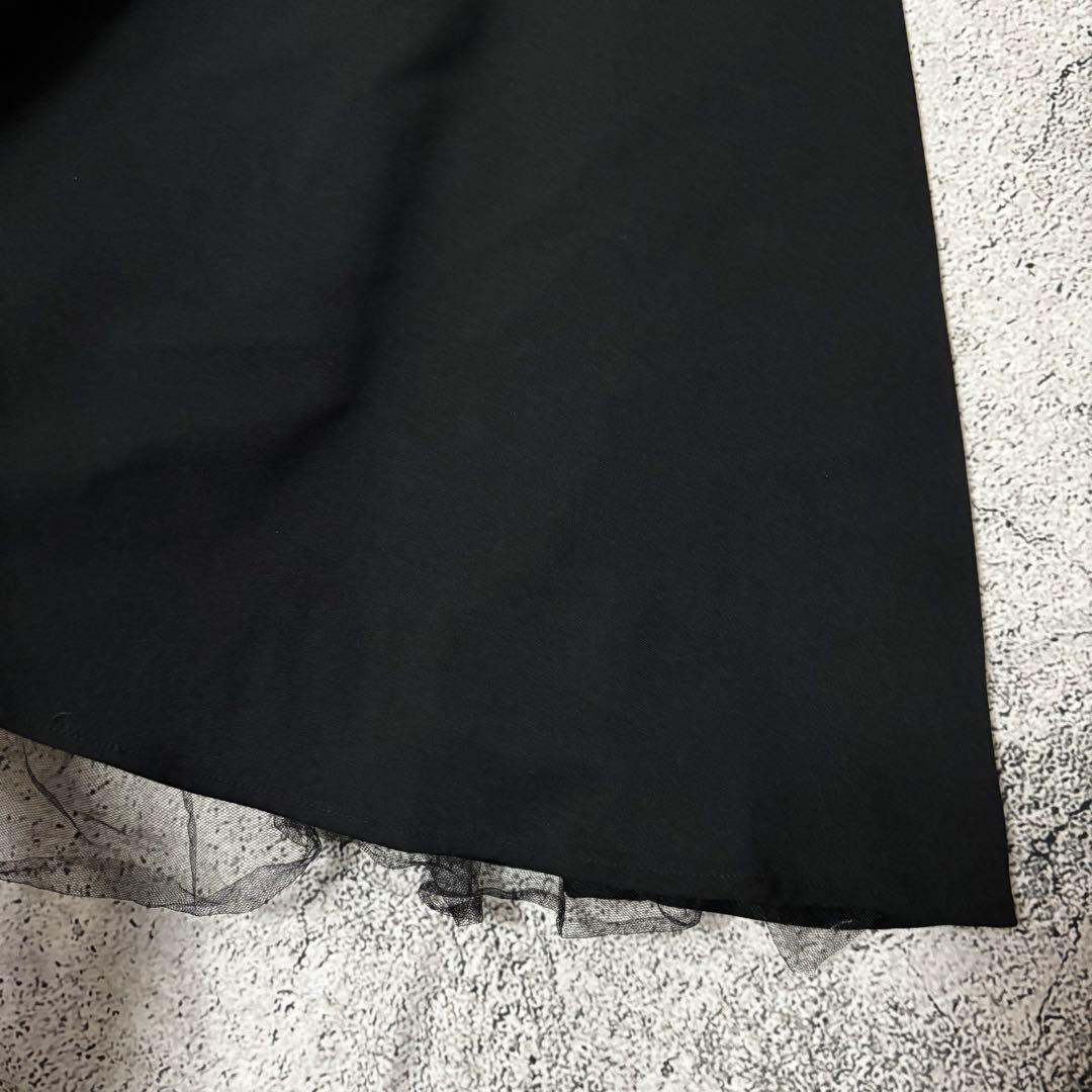COMMEdesGARCONS アシンメトリースカート　チュール　ウールギャバ
