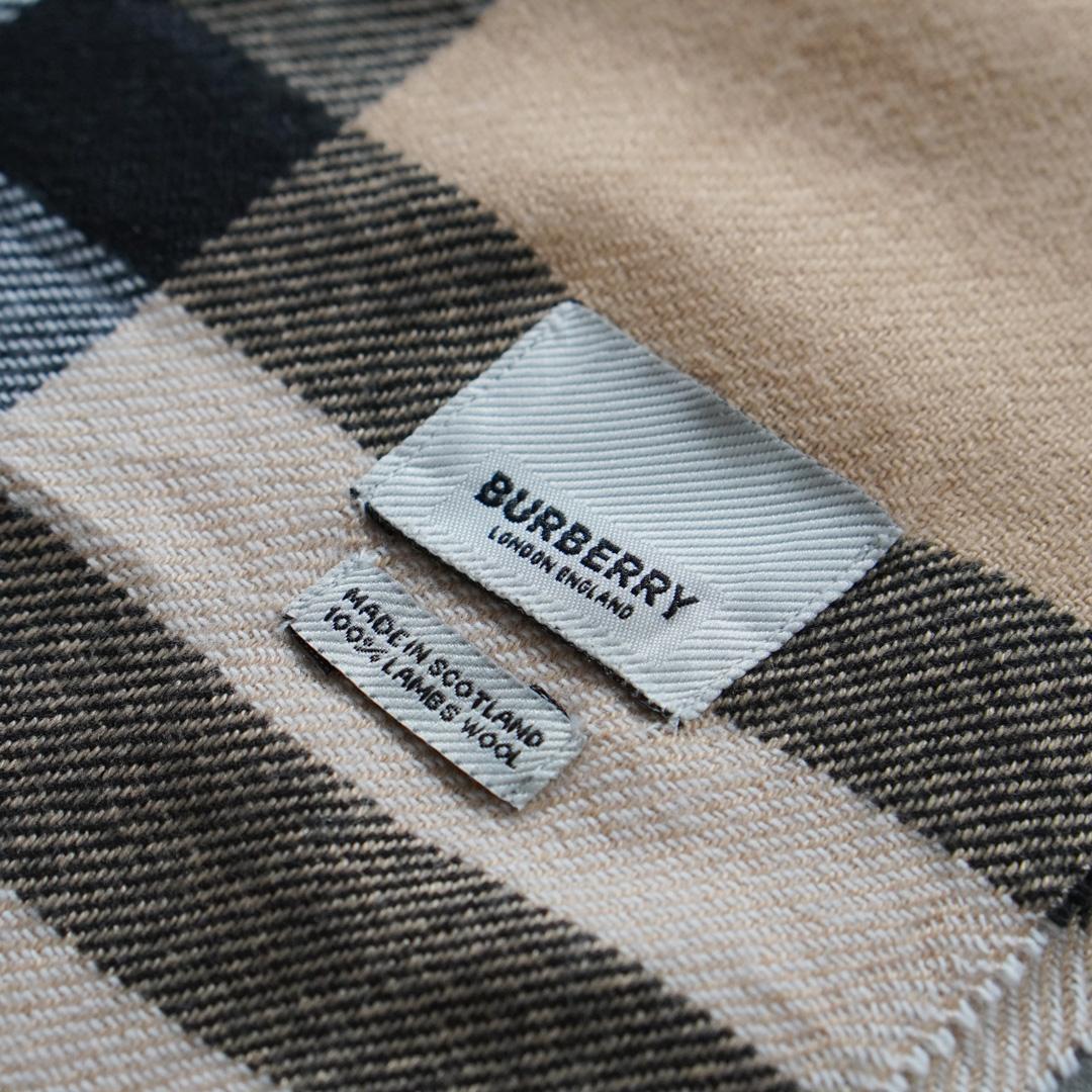 Burberry バーバリー 大判ロング ノバチェックマフラー ウール ベージュ