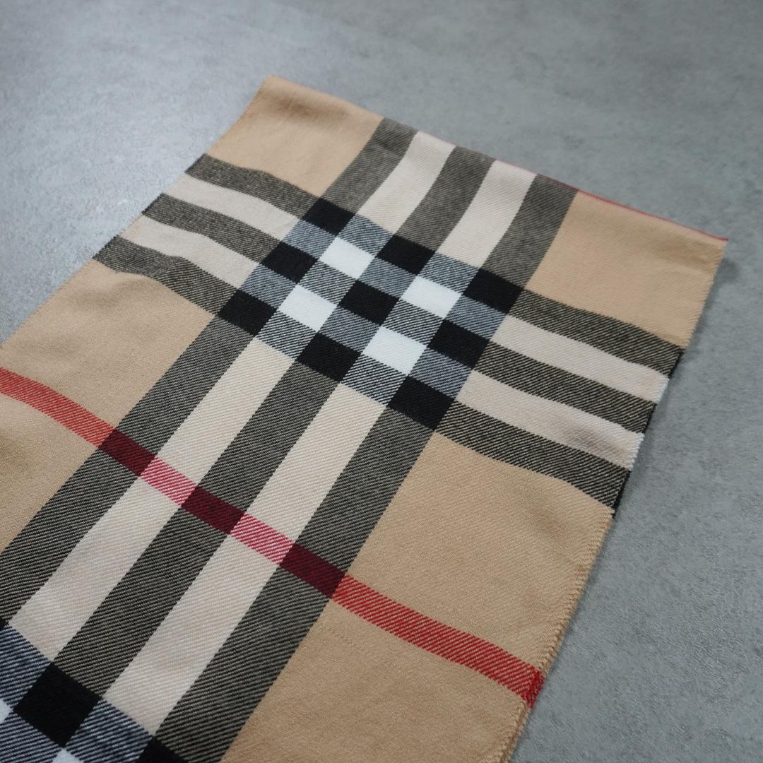 Burberry バーバリー 大判ロング ノバチェックマフラー ウール ベージュ