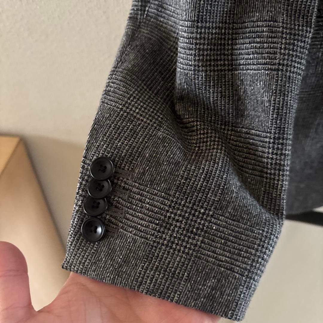 グレンチェック　起毛素材　セットアップ　ベスト付き　MORLES
