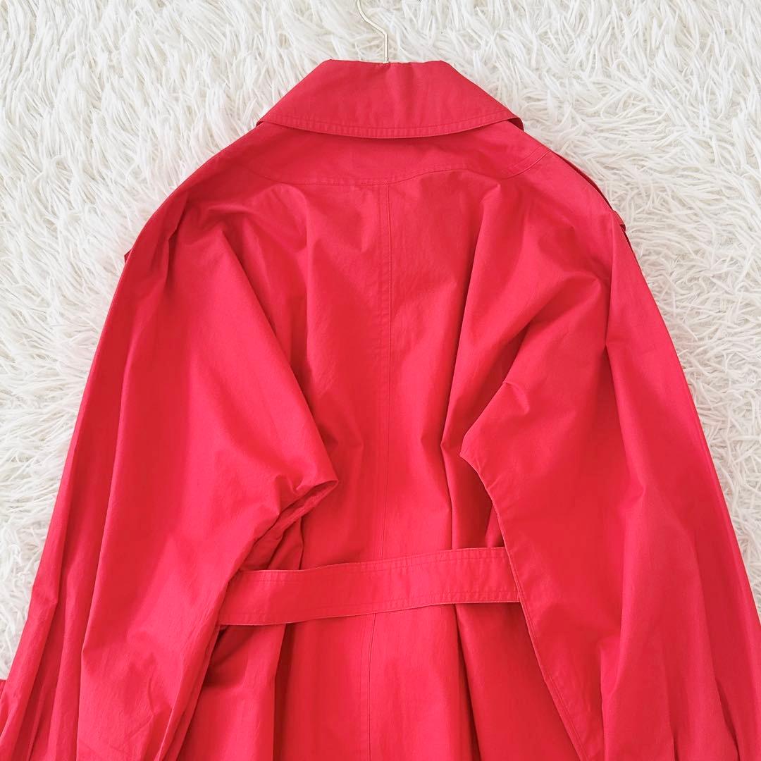 イヴサンローラン YSL✨ステンカラーコート ベルト エポレット レッド M
