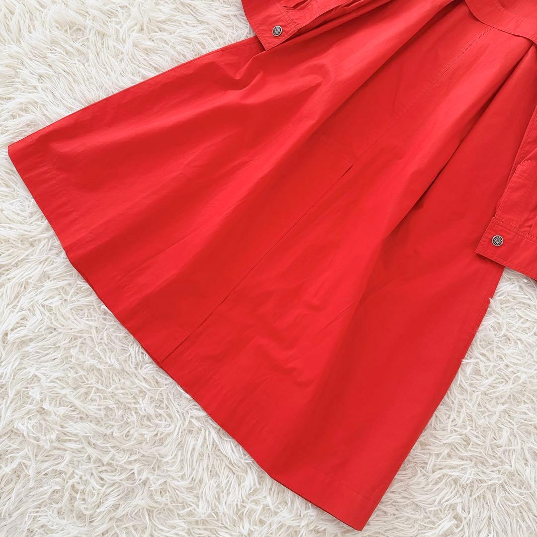 イヴサンローラン YSL✨ステンカラーコート ベルト エポレット レッド M