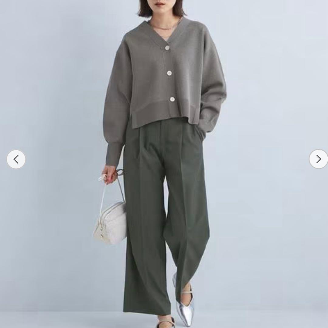 極美品❣️green label relaxing リブラメ Vカーディガン