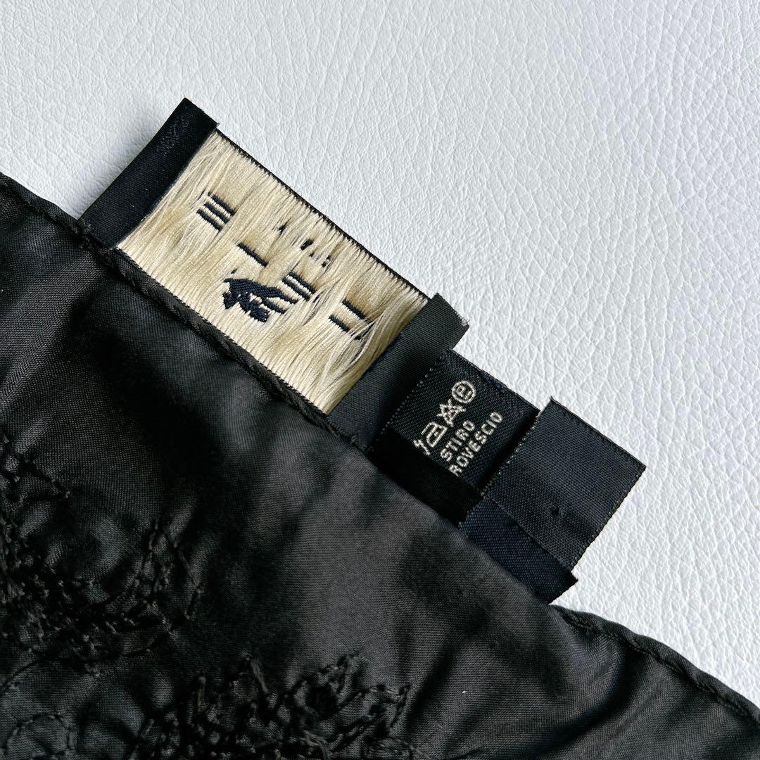 エトロ　高級感　ペイズリー　刺繍　スパンコール　大判ストール　シルク　ブラック