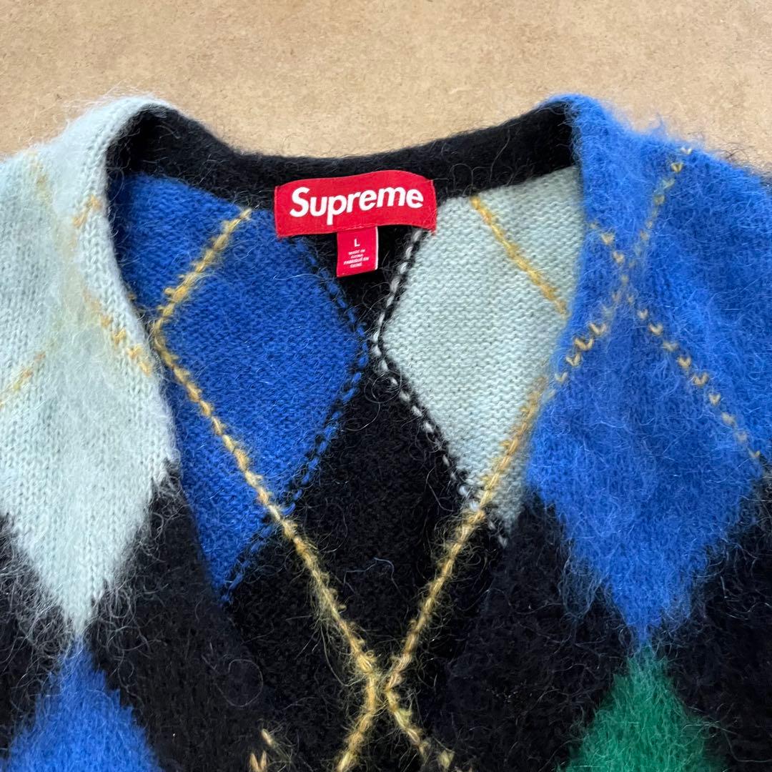 トップス Supreme Brushed Argyle Zip Up Vest Lsize