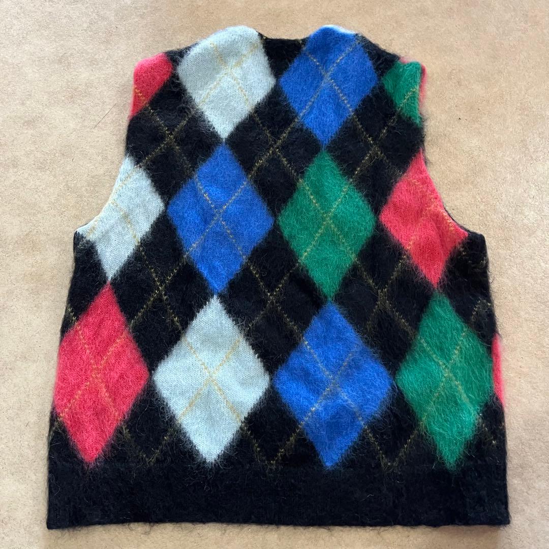 トップス Supreme Brushed Argyle Zip Up Vest Lsize