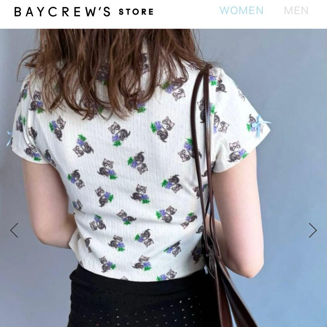 【YUHAN WANG/ユハン・ワン】purr kitty print top
