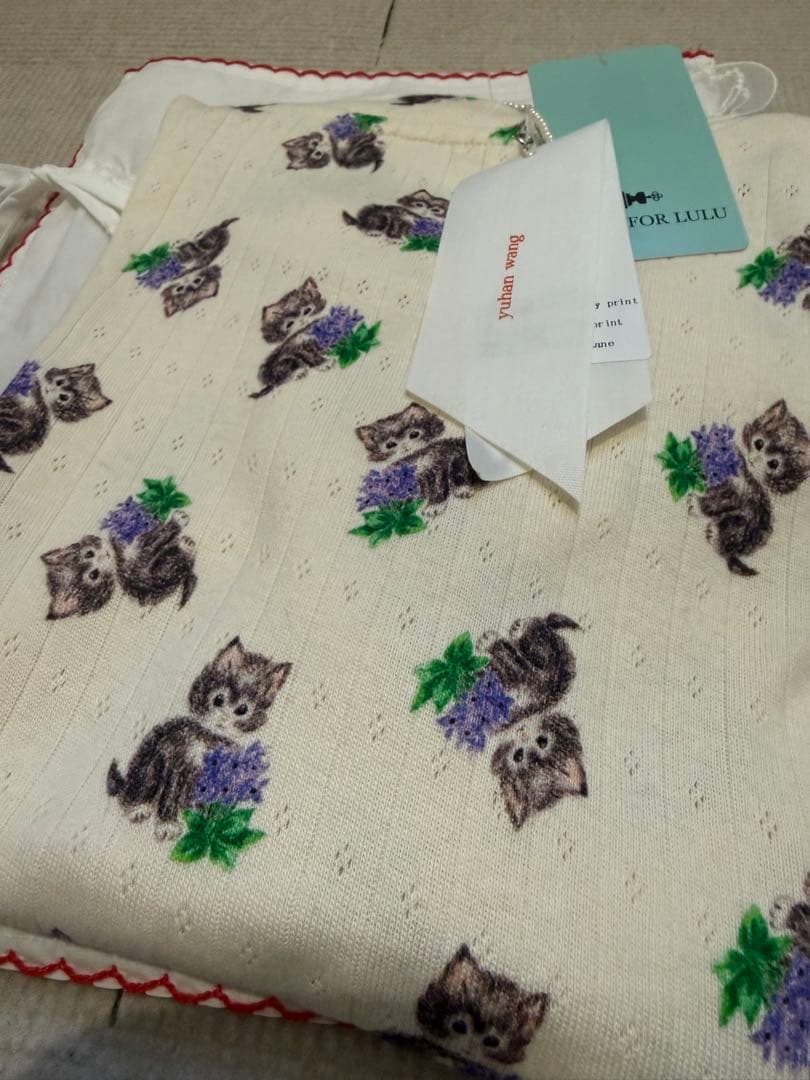 【YUHAN WANG/ユハン・ワン】purr kitty print top