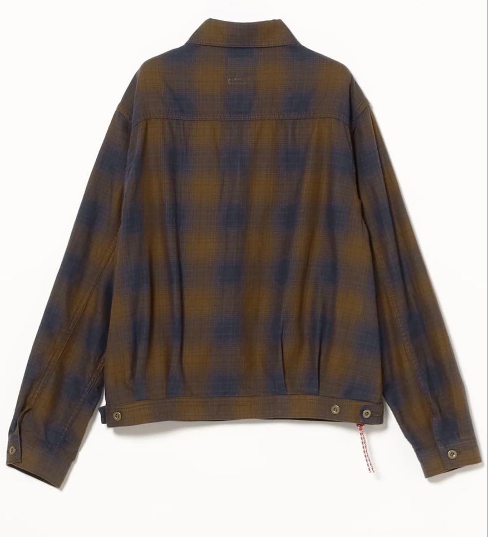BEAMS JAPAN インディゴ オンブレチェック ブルゾン　L ssz